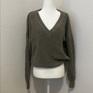Victoria's Secret V-Neck Sweater - Olive Green